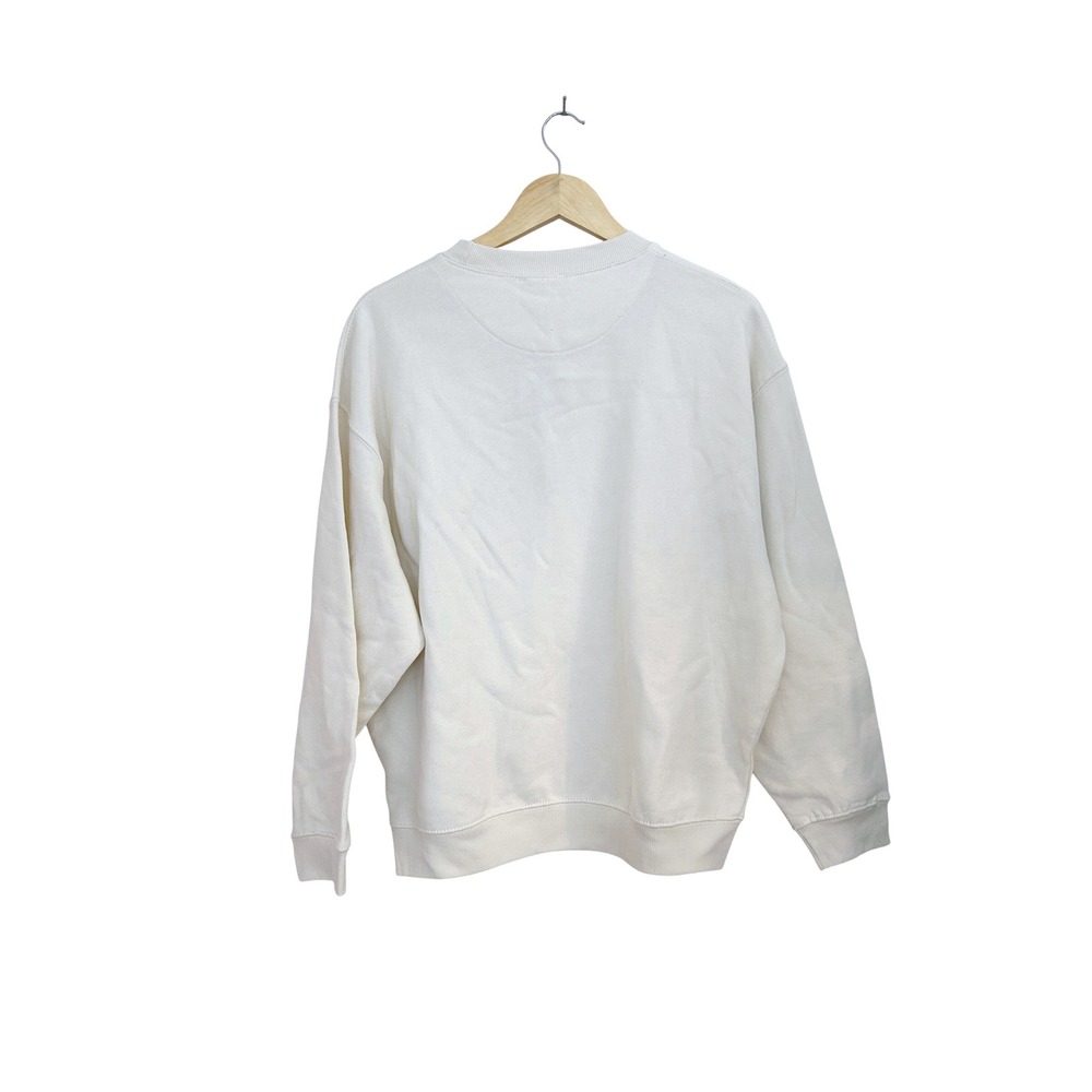 Le ALX Colorado Embroidered Organic Cotton Sweatshirt Creme Womens Medium NEW - Picture 8 of 8